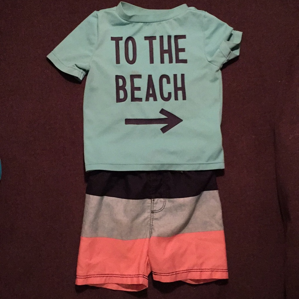 🌊 Boys Swim Shorts and Rash Guard 😎